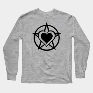 Black Pagan Heart Cheeky Witch® Long Sleeve T-Shirt